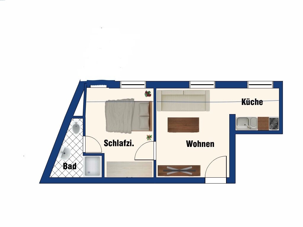 Kleine schöne 2 Zimmer Wohnung Innenstadt Nähe Cine Star