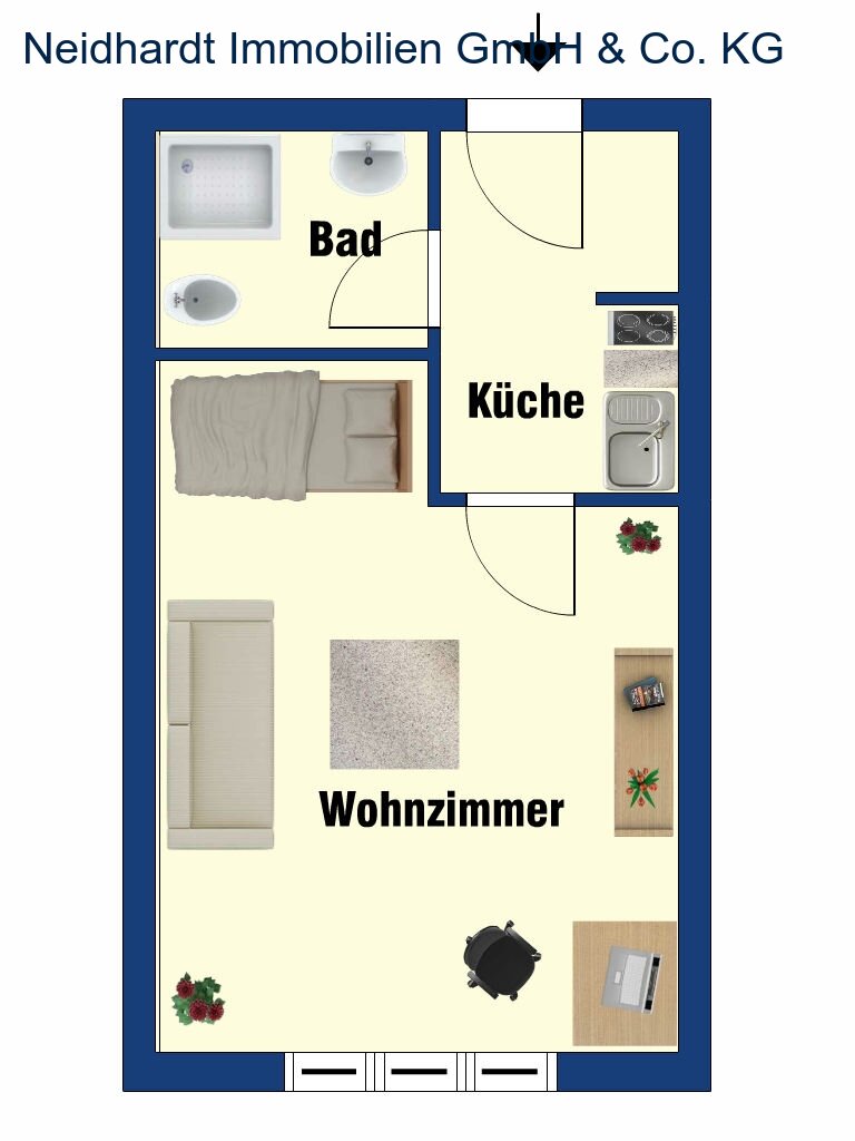 Grundriss Wohnnung Klein 27 m² Grundriss Wohnnung Klein 27 m²